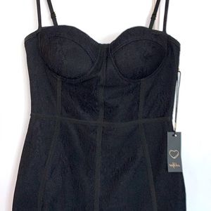 Boutique Brand Black Lace Bustier Mermaid Dress size M